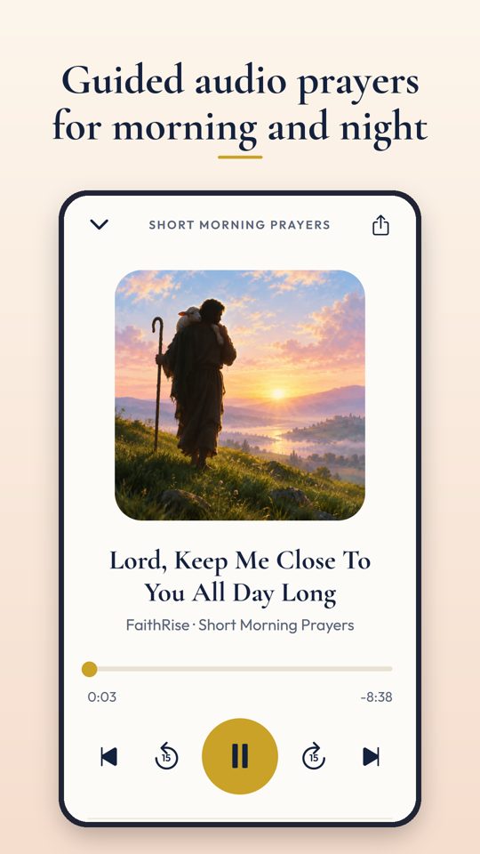 Guided audio prayer player